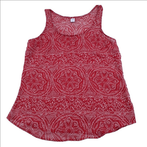 Old Navy Sheer Red and White Tank Top Size Small